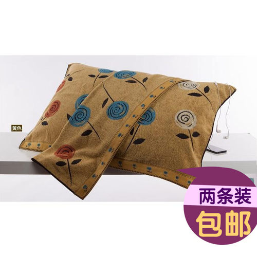 包邮专柜正品金号 纯棉枕巾 全棉情侣枕巾 玫瑰花语加厚枕巾G2096