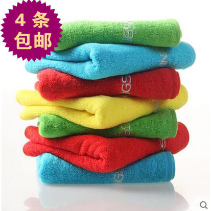 包邮纯棉绣花面巾纯色金号毛巾