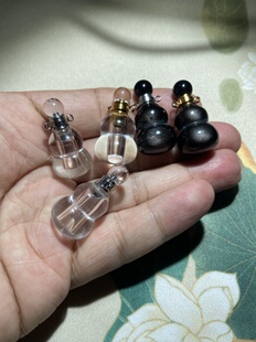 天然白水晶葫芦香水瓶吊坠香薰散香精油空瓶扩香项链挂件礼物包挂