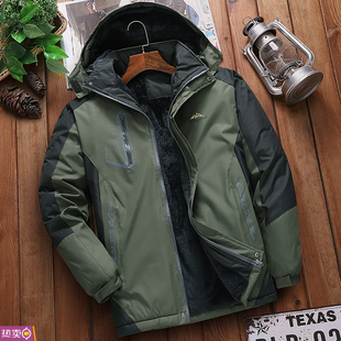加绒加厚防风防水男士冲锋衣外套2026新款保暖棉服男款冬季冲锋衣