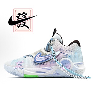 【定制球鞋】欣亮体育 KD Trey 5 X 粉蓝队 运动涂鸦 篮球鞋 男款