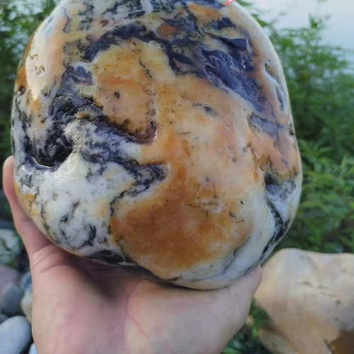 黄河奇石黄河石长江石日月人物风景风水文字石画面石手把件摆件