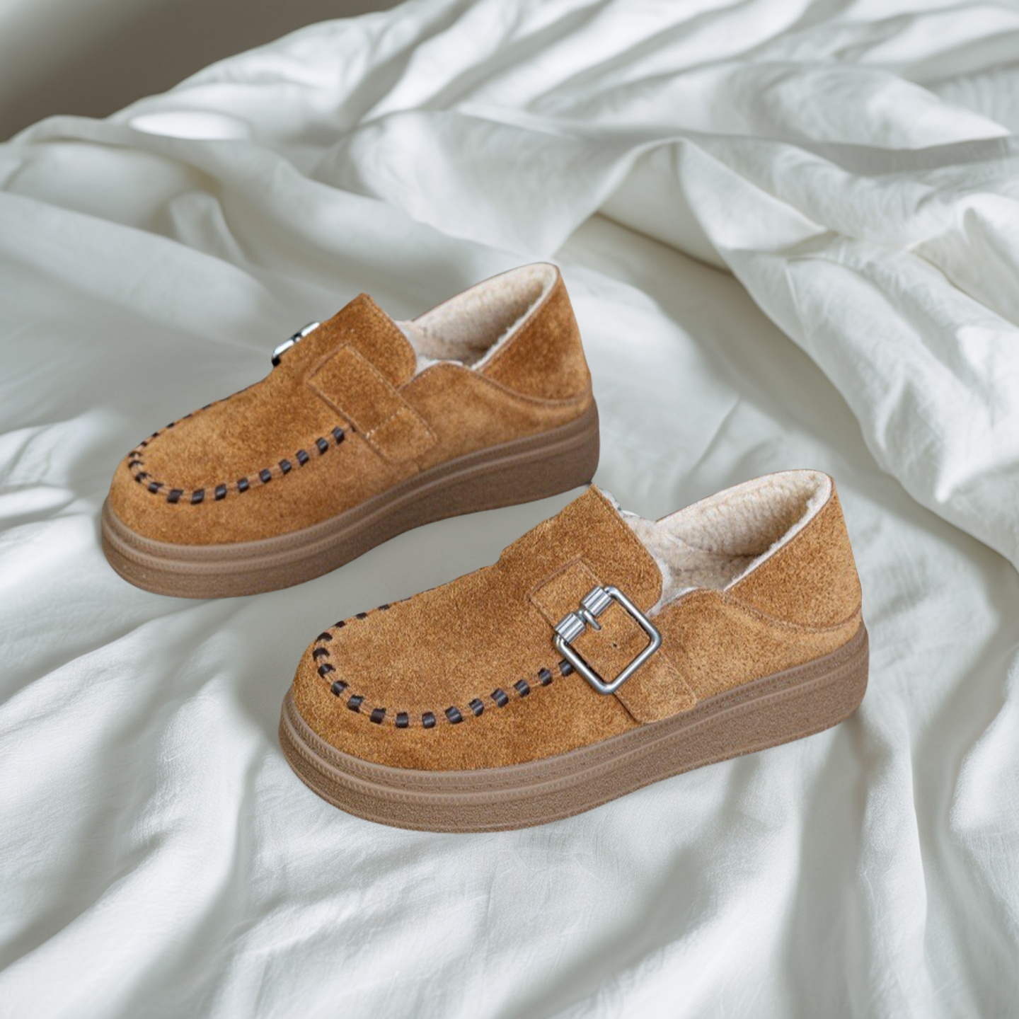 原创真皮舒适加绒复古勃肯棉鞋