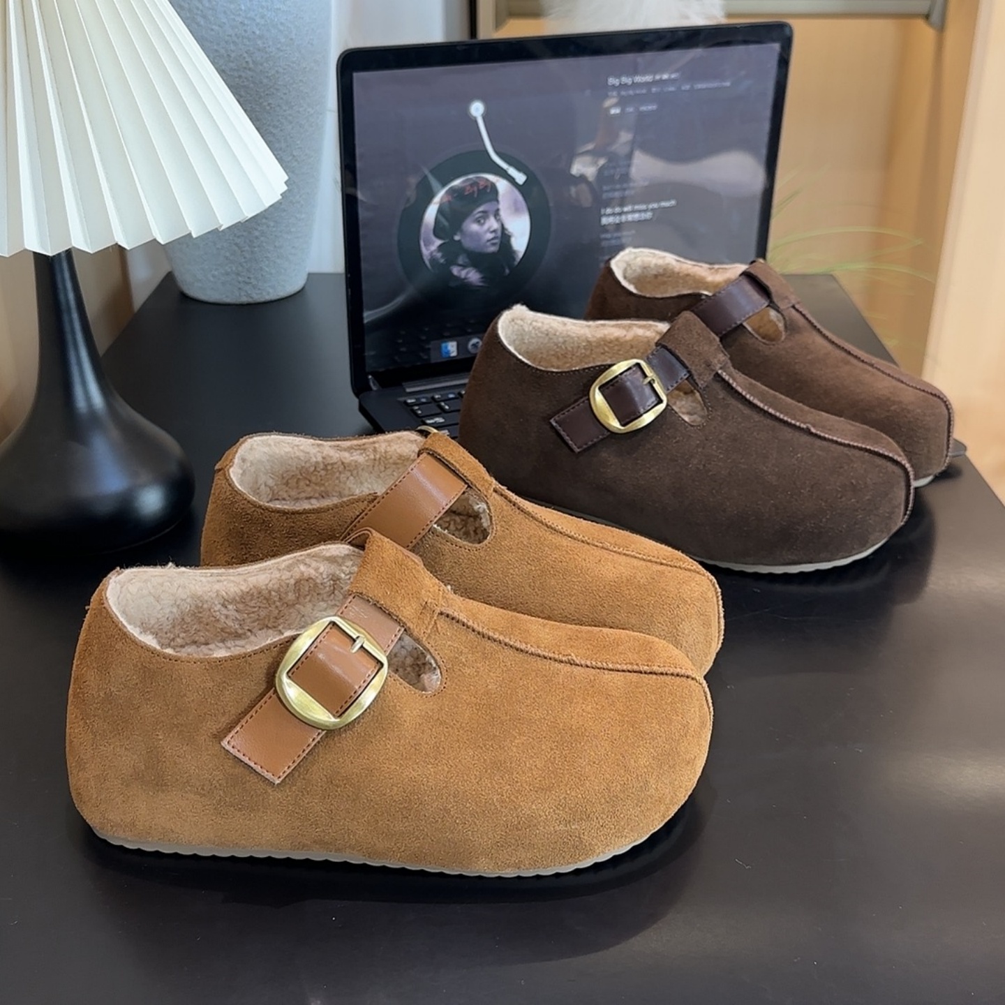 内增高加绒勃肯鞋女冬季厚底保暖