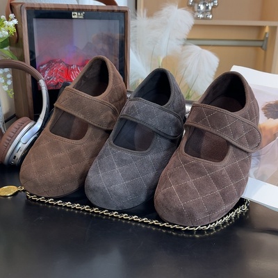 内增高加绒玛丽珍勃肯鞋浅口棉鞋