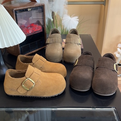 加绒冬季勃肯鞋厚底内增高棉鞋