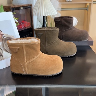 百搭雪地棉鞋 时尚 新款 内增高勃肯雪地靴加绒加厚保暖大头2025冬季