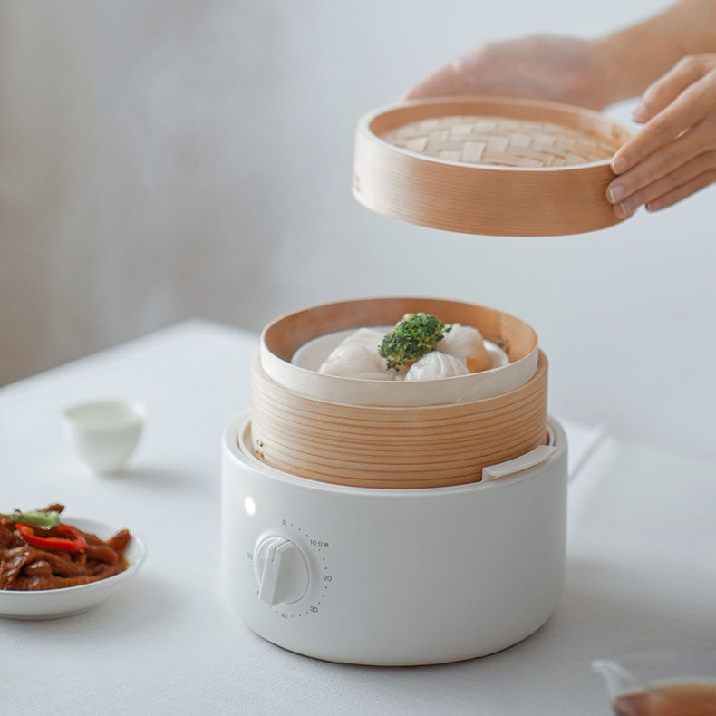 olayks立时竹笼电蒸锅家用电竹蒸笼蒸馒头小笼包子多功能早餐机
