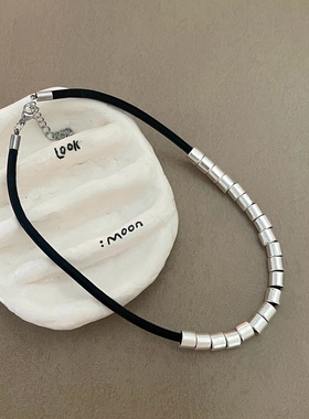 冷淡风金属感项链潮酷转运圈锁骨链个性气质小众设计感高级轻奢女