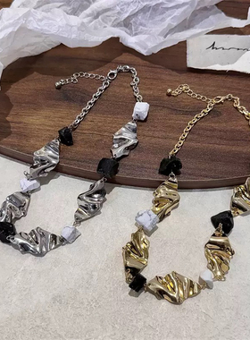 欧美夸张复古小众朋克项链女个性百搭颈链轻奢锁骨链设计感配饰潮