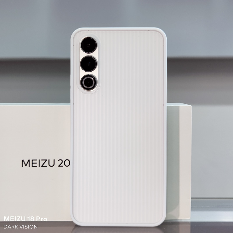 白色新TPU侧软PC后硬适用魅族20Pro手机壳20Classic撞色光栅壳防指纹波澜条纹保护套唯魅科技边框瓦楞按键