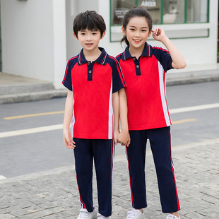 儿童套装 夏季 初高中小学生校服男女童运动服幼儿园服两件套定制