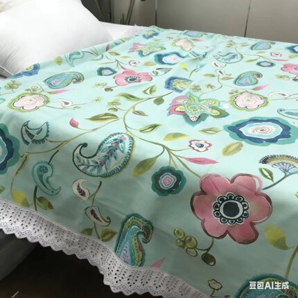 【春风十里】汉麻单人床单 工艺花边 150*220cm