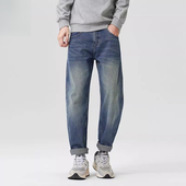 2026秋冬新款 男士 弹力锥形修脚牛仔裤 男装 日系小直筒长裤