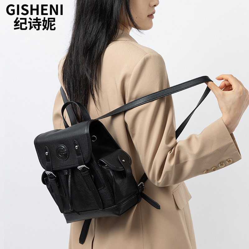 Gisheni/纪诗妮真皮韩版新款头层