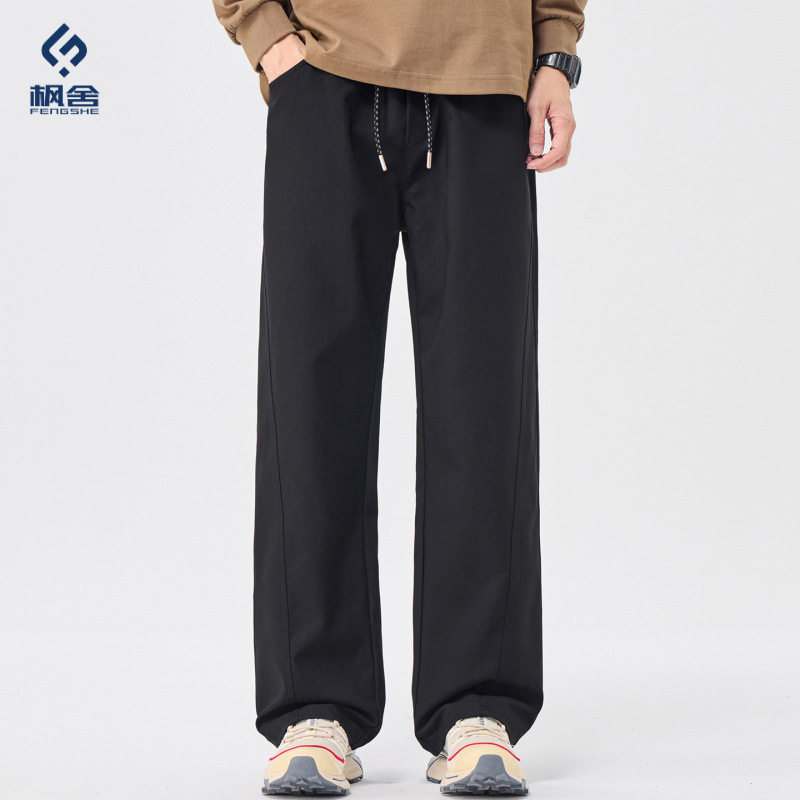 男装 2026秋季新款潮流休闲时尚仿棉面料男裤子美式阔腿长裤