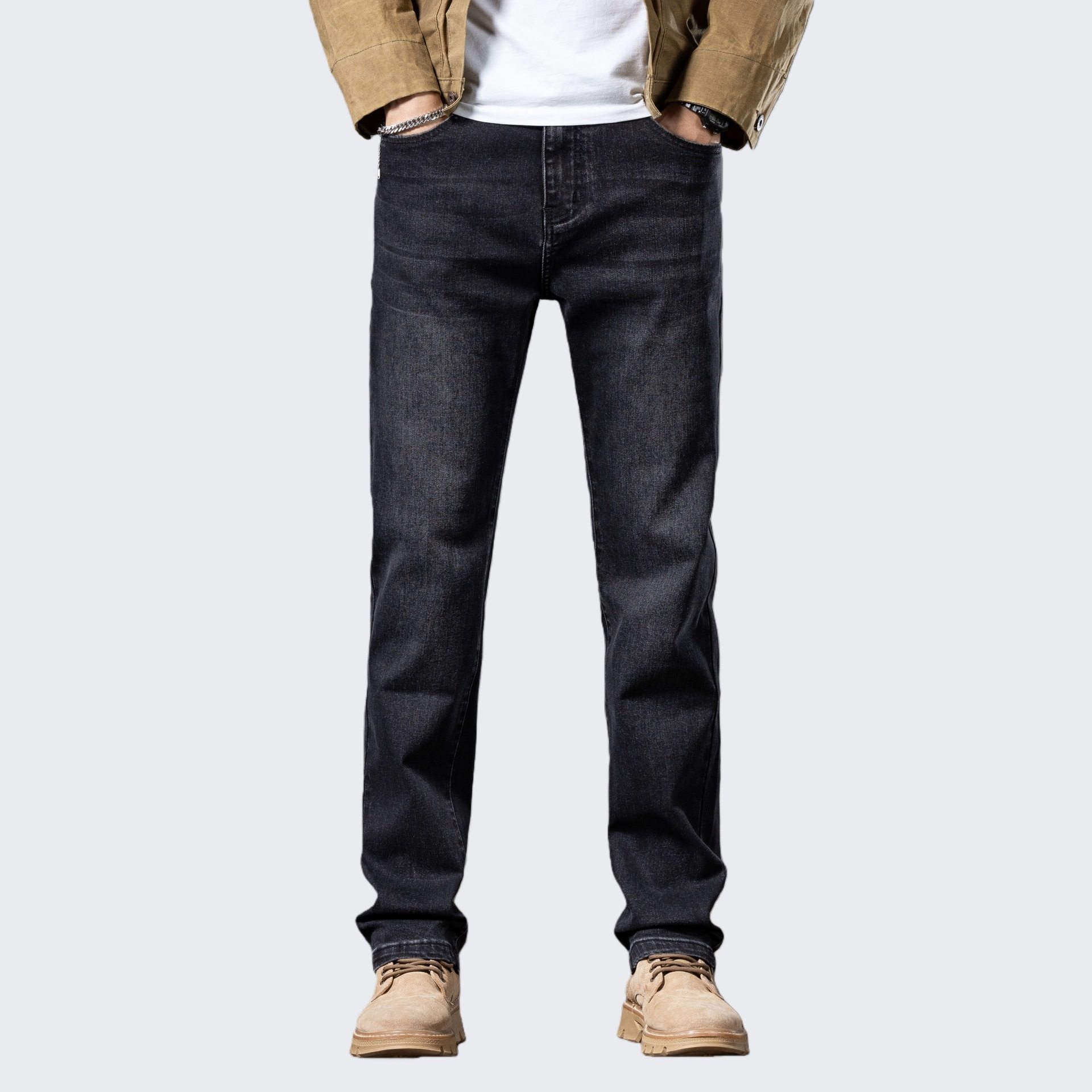 Blaze/2025秋季男士修身直筒牛仔九分裤商务休闲长裤