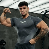 训练上衣 短袖 YOUNGLA联名超人男士 T恤运动健身速干透气弹力修身