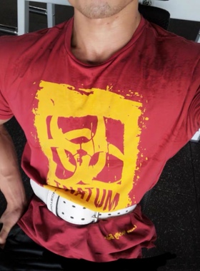 Mutant魔兽铁魂肌肉健身兄弟T恤男士棉质休闲跑步运动短袖训练衣