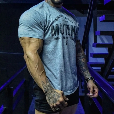 美式新款mutant魔兽t恤男肌肉运动健身兄弟短袖棉质大码训练上衣