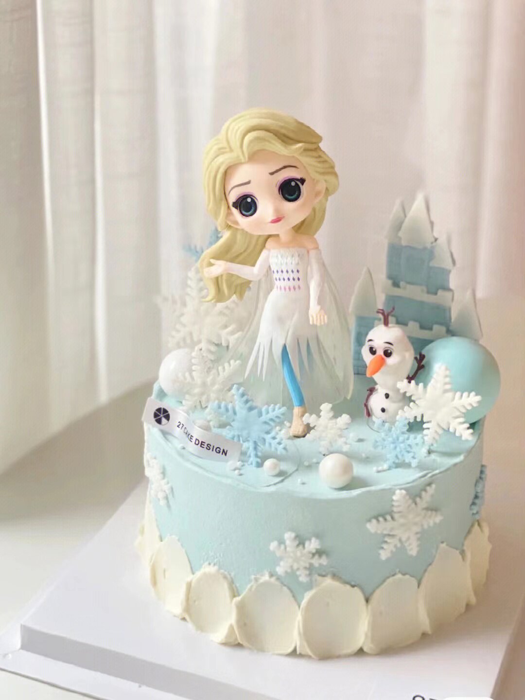 烘焙蛋糕装饰爱莎女王艾莎公主蛋糕摆件雪宝雪花插件女孩蛋糕装饰