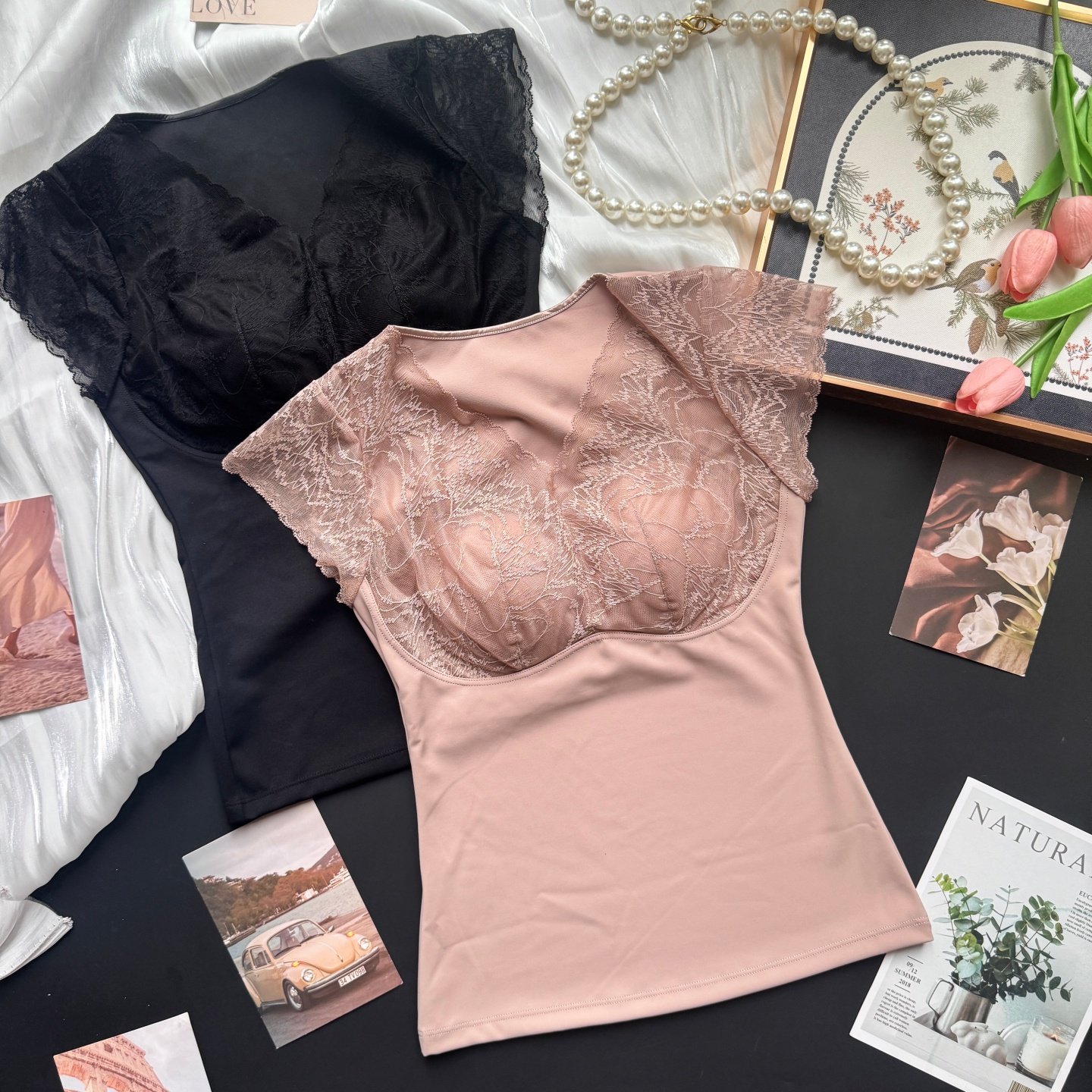 2025冬季轻奢蕾丝V领带胸垫保暖背心女美体塑身收腹显瘦内搭上衣,女士内衣/男士内衣/家居服,保暖背心,淘宝优惠券,粉丝福利购,淘宝优惠卷