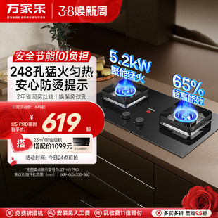 万家乐H5燃气灶家用双灶天然气煤气液化气嵌入式台式炉灶节能猛火