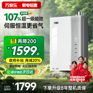 以旧换新补贴万家乐节能王天然气一级能效恒温家用燃气热水器U5R1