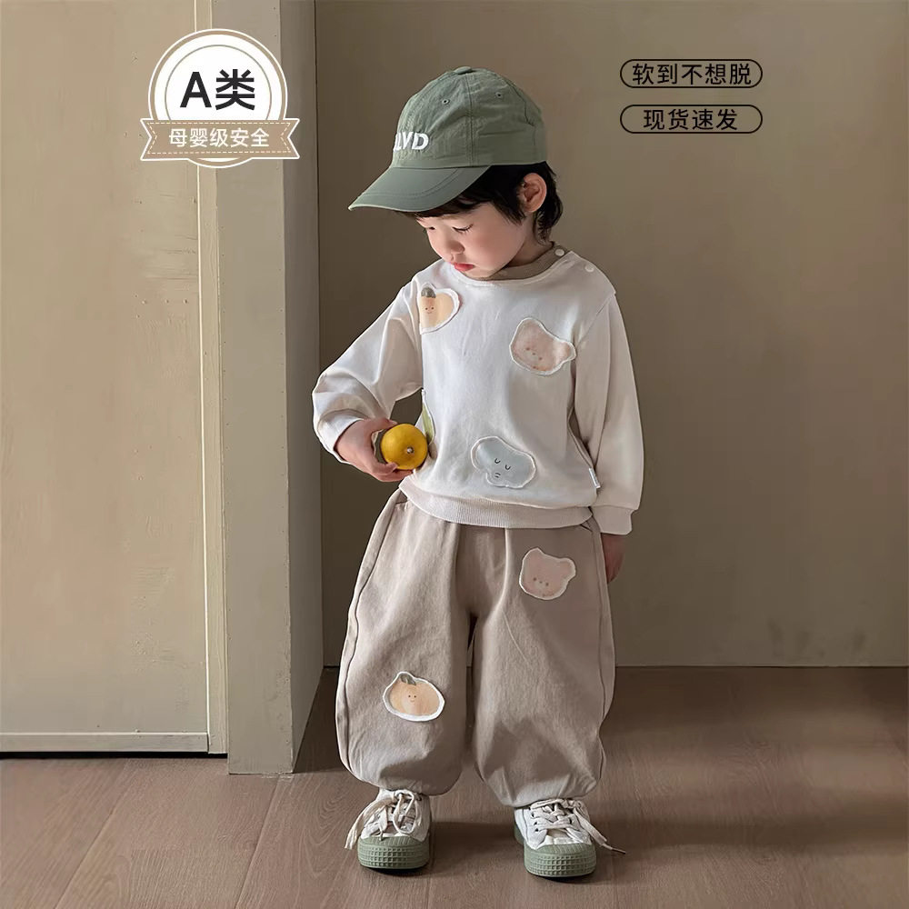 宝宝春季套装时尚韩版洋气婴儿衣服春装休闲卫衣裤分体两件套早春