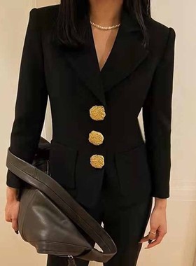 清仓捡漏~~黑色高级感西装外套女设计感气质短款外套A60195