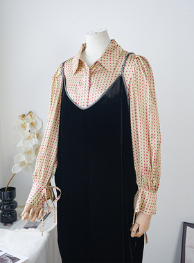 Kalman | 气质通勤！中国风印花真丝复古新中式系带两面穿衬衣