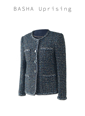 Kalman | 藏蓝色编织！轻熟风气质款~~粗花呢质感小香女外套