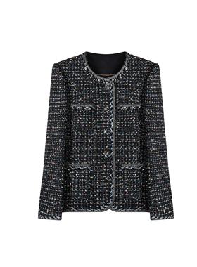 花色加厚羽绒服内胆小香风外套女2024冬季90白鸭绒保暖上衣A71990