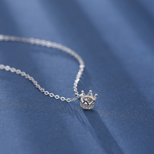 Ожерелье, изысканная ретро корона, модная цепочка до ключиц, серебро 925 пробы, легкий роскошный стиль, простой и элегантный дизайн, подарок на день рождения