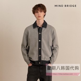拼接宽松针织开衫 Bridge25秋男士 MZCD6101 Mind 直邮韩国代购