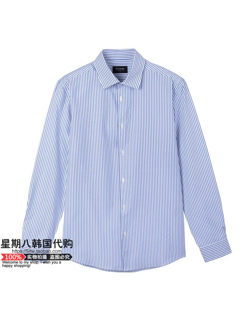 直邮韩国代购 mind bridge四季男士休闲商务修身长袖衬衫mtds0183