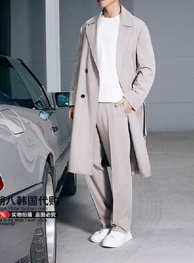 包邮韩国代购 Mind Bridge22春男士休闲商务宽松中款风衣MWCA2101