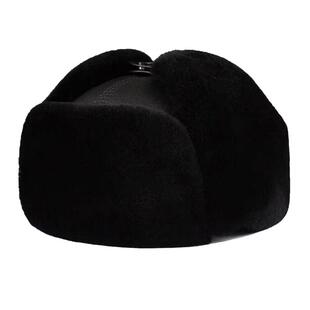 冬季皮毛一体真皮雷锋帽男中老年爸爸保暖老头防寒东北老人棉帽子