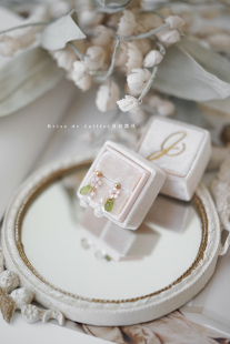 ＜夏日微风＞樱 粉晶天然石耳钉夹饰包金原创手工樱花 梦耳环