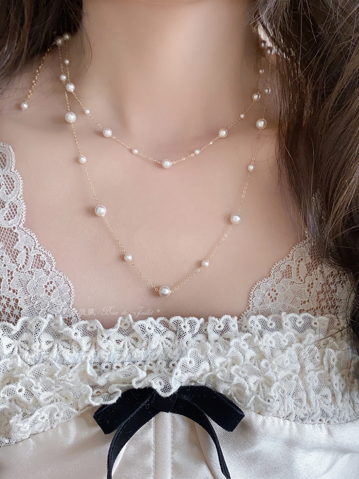 夏日微风满天星施华洛珍珠项链