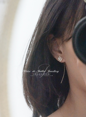 复刻~珍珠的花簇造型长耳环 耳钉 耳钩