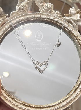 千金之心巨美925纯银爱心项链