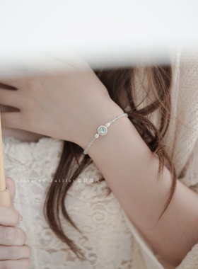 夏日微风海蓝宝珍珠手链戒指环