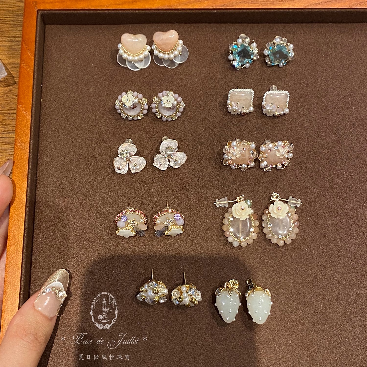 夏日微风*日系少女。特价温柔少女花朵系耳钉清新小众夹饰工厂