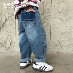 男童春季 春装 儿童童装 宽松牛仔裤 5件8折 薄款 水洗大童 3件9折