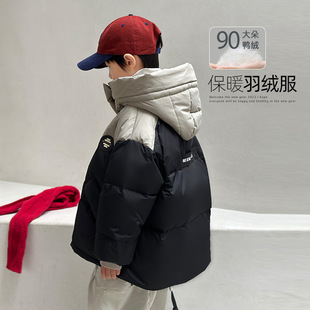 新国标90白鸭绒加厚男童羽绒外套 熊猫圆圆冬款高充绒儿童羽绒服