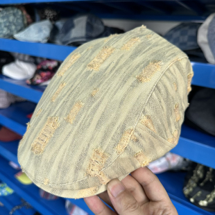 牛仔复古水洗做旧贝雷帽女夏季薄款小众百搭反戴鸭舌前进帽子潮