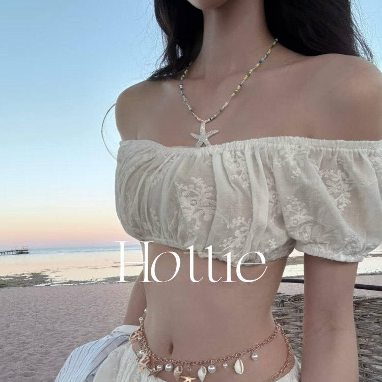 【少女祈祷】白色纯欲波西米亚抹胸一字肩分体bikini海边度假长裙