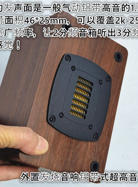 外置高音箱1.5倍大面积铝带式超高音丰富各种细节2K-25KHZ4欧50w