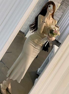 51STUDIO自制 QF185秋冬Bi备女人味高腰包臀A字半身长裙ir